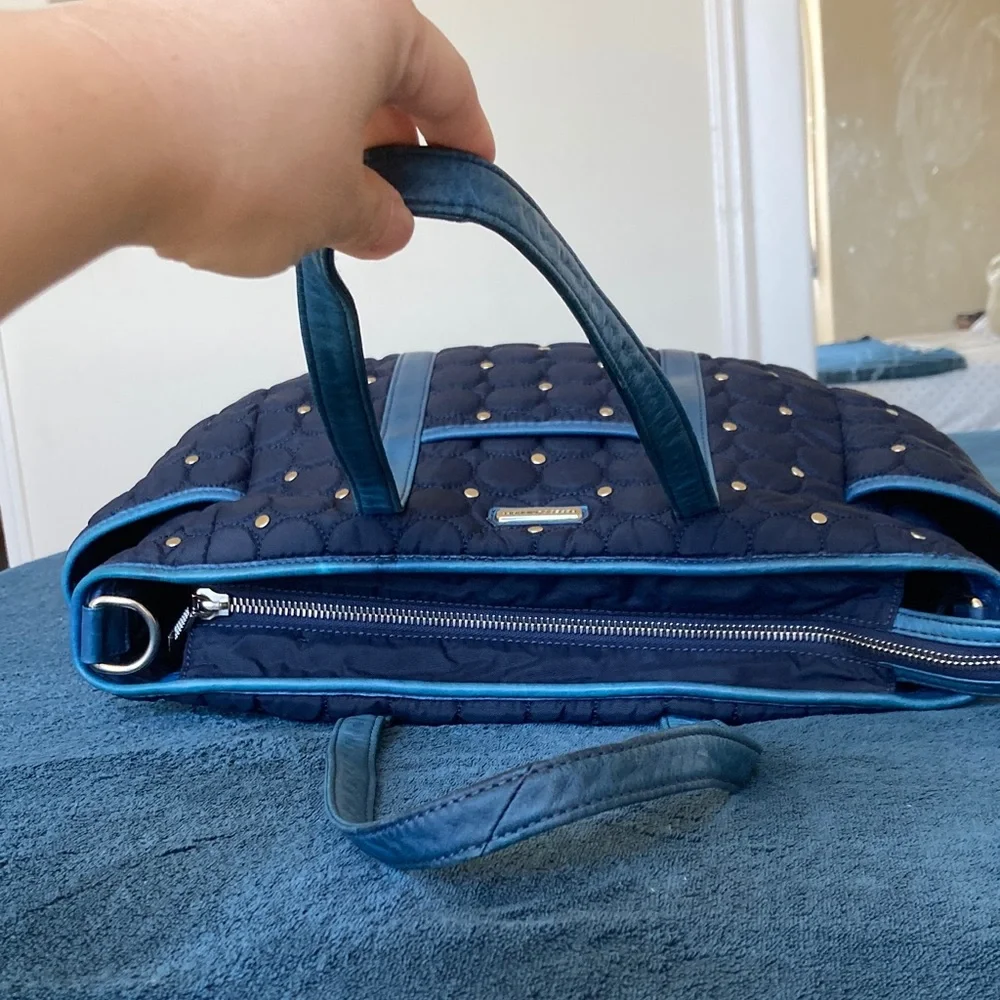 Rebecca Minkoff studded quilted Marissa Diaper / Weekender bag in Navy